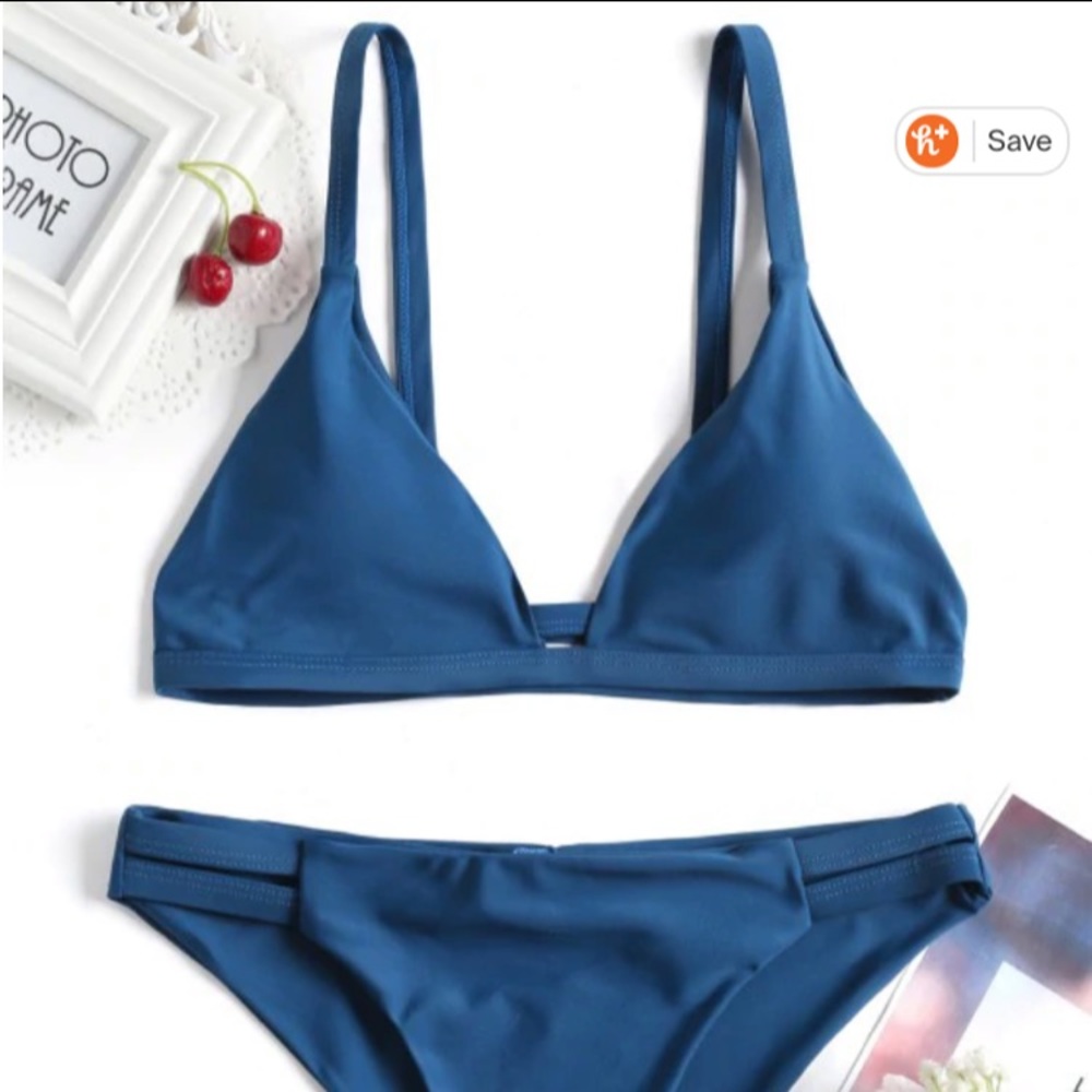 ladder cut cami ruched bikini set